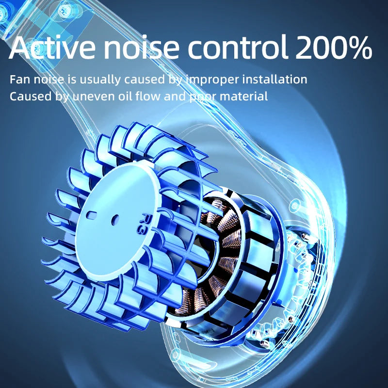 ChillHaven AirWrap Pro whisper-quiet bladeless motor under 30dB active noise control technology closeup